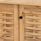 Baxton Studio Winda Modern and Contemporary Oak Brown Finished Wood 3-Door Shoe Cabinet | Cabinets | Modishstore - 5