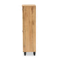 Baxton Studio Winda Modern and Contemporary Oak Brown Finished Wood 4-Door Shoe Storage Cabinet | Cabinets | Modishstore - 5