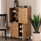 Baxton Studio Winda Modern and Contemporary Oak Brown Finished Wood 4-Door Shoe Storage Cabinet | Cabinets | Modishstore