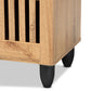 Baxton Studio Fernanda Modern and Contemporary Oak Brown Finished Wood 3-Door Shoe Cabinet | Cabinets | Modishstore - 4