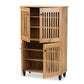 Baxton Studio Fernanda Modern and Contemporary Oak Brown Finished Wood 4-Door Shoe Storage Cabinet | Cabinets | Modishstore - 8
