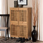 Baxton Studio Fernanda Modern and Contemporary Oak Brown Finished Wood 4-Door Shoe Storage Cabinet | Cabinets | Modishstore - 3