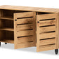 Baxton Studio Gisela Modern and Contemporary Oak Brown Finished Wood 3-Door Shoe Storage Cabinet | Cabinets | Modishstore - 8