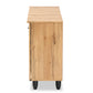 Baxton Studio Gisela Modern and Contemporary Oak Brown Finished Wood 3-Door Shoe Storage Cabinet | Cabinets | Modishstore - 6