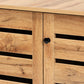 Baxton Studio Gisela Modern and Contemporary Oak Brown Finished Wood 3-Door Shoe Storage Cabinet | Cabinets | Modishstore - 5
