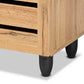 Baxton Studio Gisela Modern and Contemporary Oak Brown Finished Wood 3-Door Shoe Storage Cabinet | Cabinets | Modishstore - 4