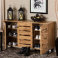 Baxton Studio Gisela Modern and Contemporary Oak Brown Finished Wood 3-Door Shoe Storage Cabinet | Cabinets | Modishstore