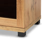Baxton Studio Zentra Modern and Contemporary Oak Brown Finished Wood 2-Door Storage Cabinet with Glass Doors | Cabinets | Modishstore - 4