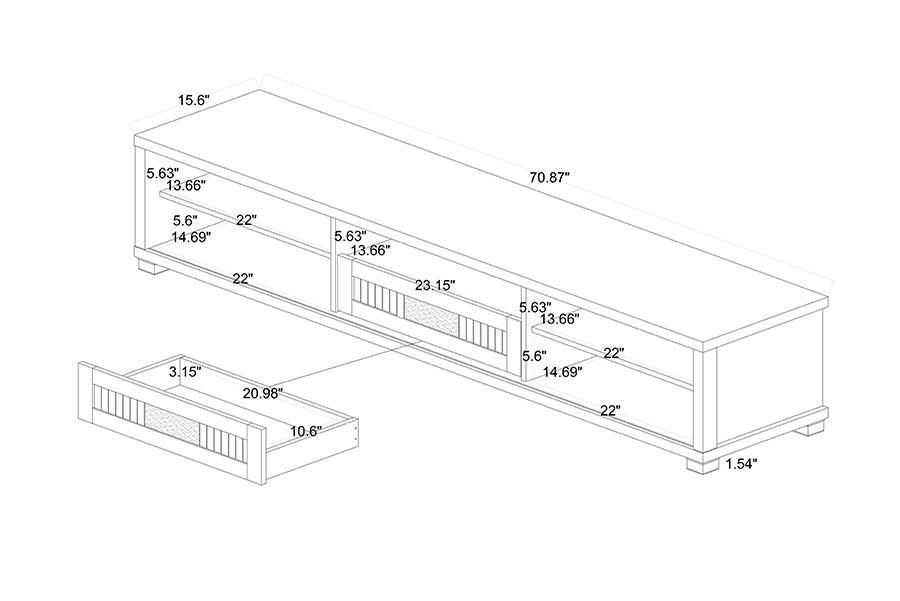Baxton Studio Gerhardine Modern and Contemporary Oak Brown Finished Wood 1-Drawer TV Stand | TV Stands | Modishstore - 9