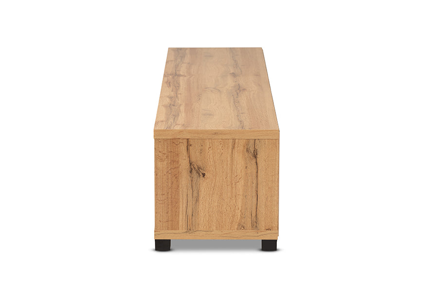 Baxton Studio Beasley Modern and Contemporary Oak Brown Finished Wood 1-Drawer TV Stand | TV Stands | Modishstore - 6