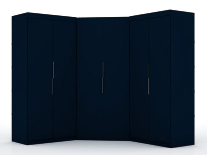 Manhattan Comfort Mulberry 3.0 Sectional Modern Wardrobe Corner Closet with 4 Drawers - Set of 3 in White | Armoires & Wardrobes | Modishstore-7