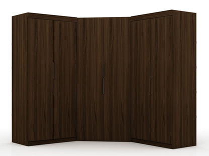 Manhattan Comfort Mulberry 3.0 Sectional Modern Wardrobe Corner Closet with 4 Drawers - Set of 3 in White | Armoires & Wardrobes | Modishstore-4