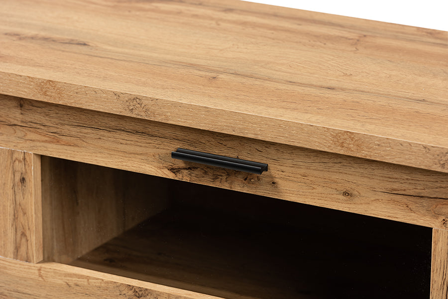 Baxton Studio Adelino Modern and Contemporary Oak Brown Finished Wood 2-Drawer TV Stand | TV Stands | Modishstore - 3