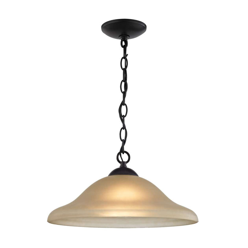 Conway Conway 1-Light in Oil Rubbed Bronze with Light Amber Glass | Pendant Lamps | Modishstore