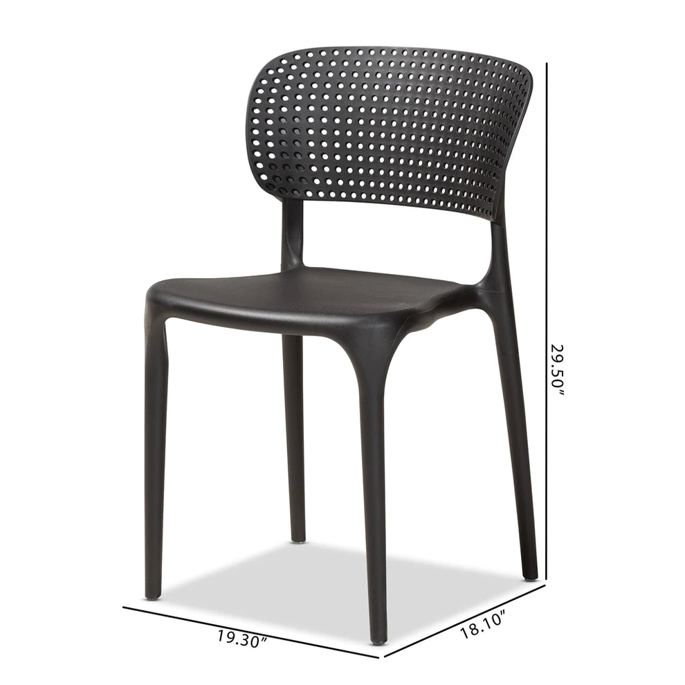 Baxton Studio Rae Modern And Contemporary Beige Finished Polypropylene Plastic 4-Piece Stackable Dining Chair Set | Dining Chairs | Modishstore - 10