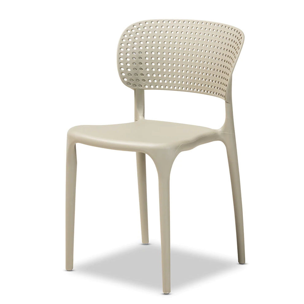 Baxton Studio Rae Modern And Contemporary Beige Finished Polypropylene Plastic 4-Piece Stackable Dining Chair Set | Dining Chairs | Modishstore - 3
