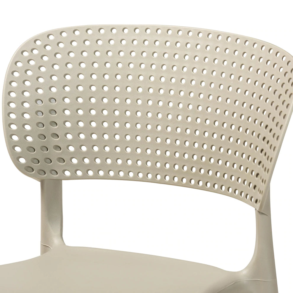 Baxton Studio Rae Modern And Contemporary Beige Finished Polypropylene Plastic 4-Piece Stackable Dining Chair Set | Dining Chairs | Modishstore - 4