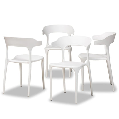Baxton Studio Gould Modern Transtional Beige Plastic 4-Piece Dining Chair Set | Dining Chairs | Modishstore - 14