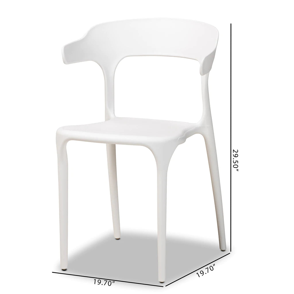 Baxton Studio Gould Modern Transtional Beige Plastic 4-Piece Dining Chair Set | Dining Chairs | Modishstore - 17