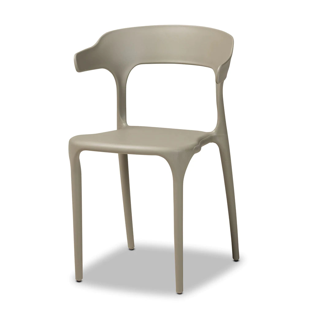 Baxton Studio Gould Modern Transtional Beige Plastic 4-Piece Dining Chair Set | Dining Chairs | Modishstore - 3