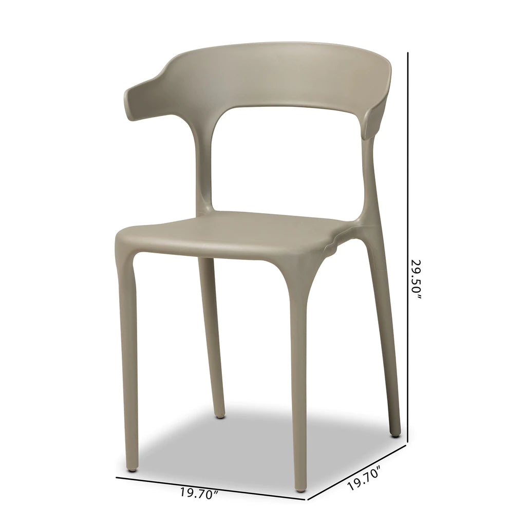 Baxton Studio Gould Modern Transtional Beige Plastic 4-Piece Dining Chair Set | Dining Chairs | Modishstore - 6