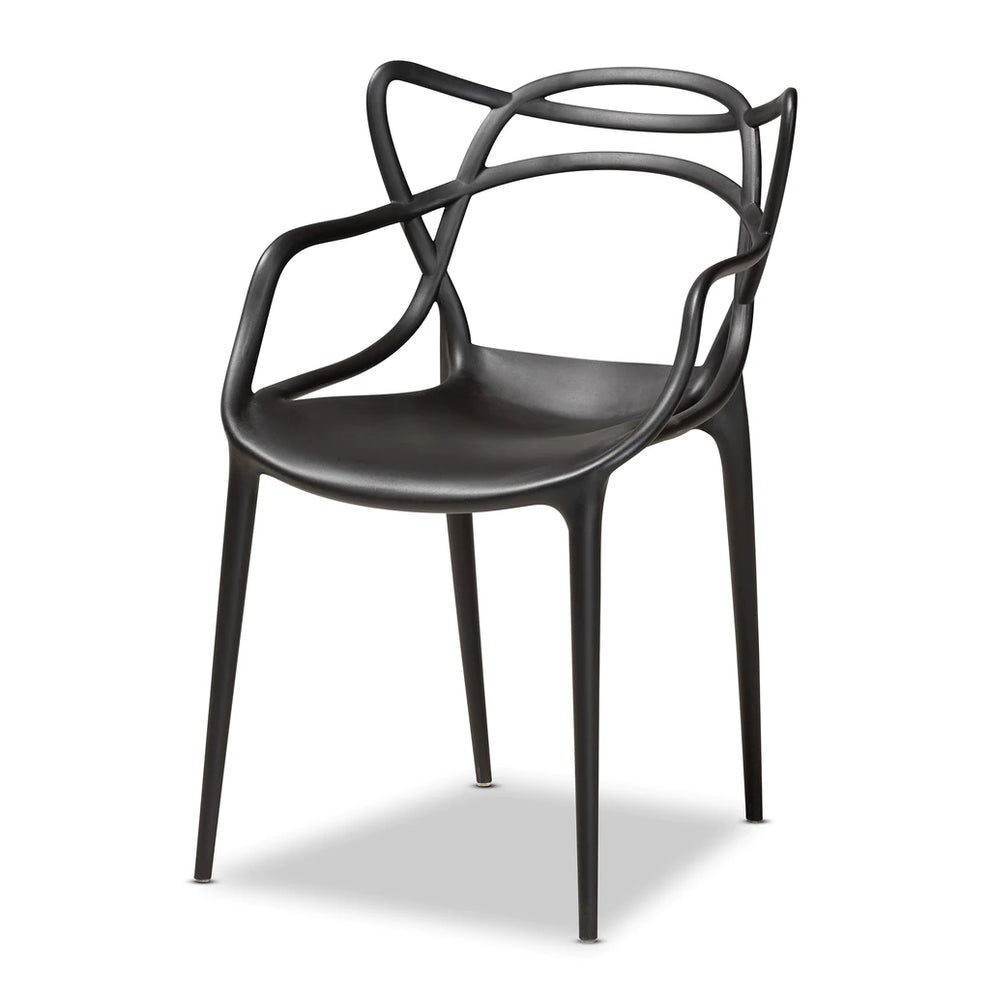 Baxton Studio Landry Plastic 4-Piece Stackable Dining Chair Set | Dining Chairs | Modishstore - 9