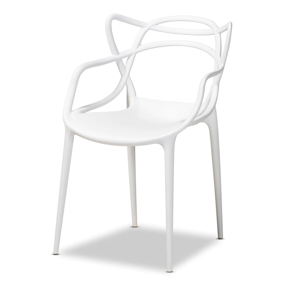 Baxton Studio Landry Plastic 4-Piece Stackable Dining Chair Set | Dining Chairs | Modishstore - 15