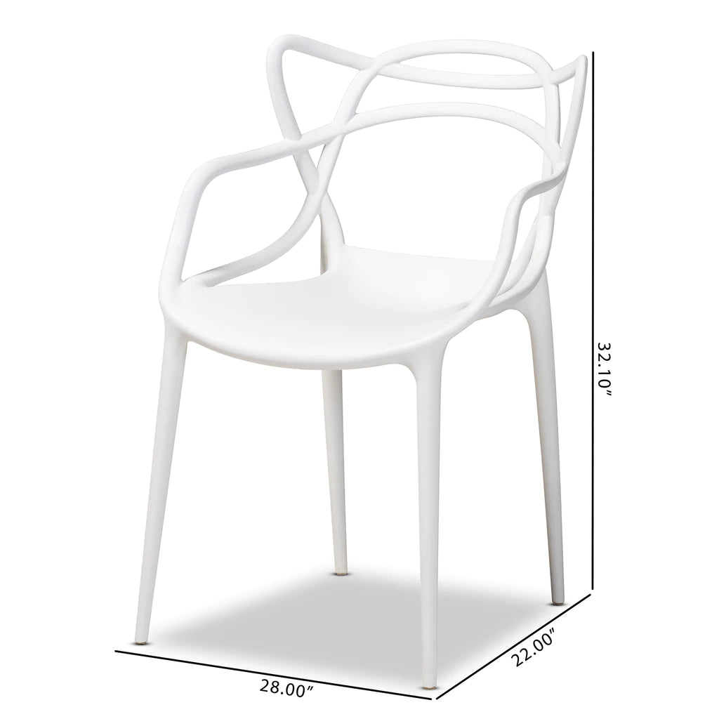 Baxton Studio Landry Plastic 4-Piece Stackable Dining Chair Set | Dining Chairs | Modishstore - 17