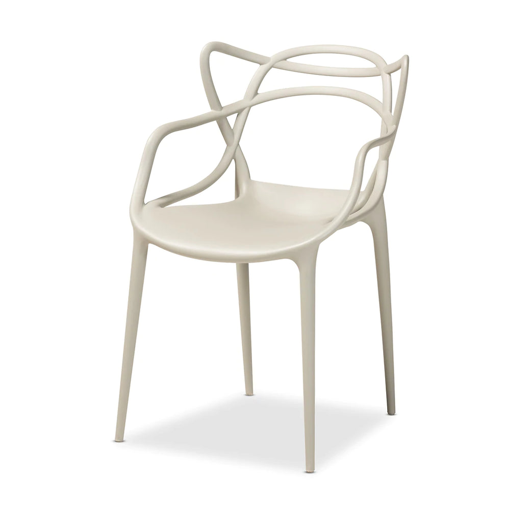 Baxton Studio Landry Plastic 4-Piece Stackable Dining Chair Set | Dining Chairs | Modishstore - 3