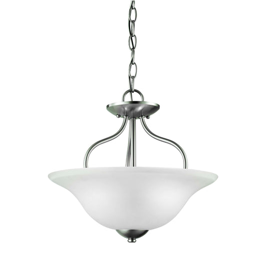 Conway 2-Light Semi Flush Mount in Brushed Nickel with White Glass | Ceiling Lamps | Modishstore