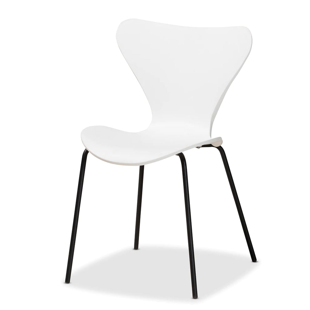 Baxton Studio Jaden Modern And Contemporary Black Plastic And Black Metal 4-Piece Dining Chair Set | Dining Chairs | Modishstore - 8