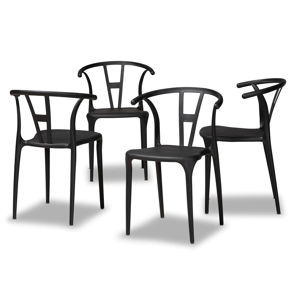 Baxton Studio Warner Modern And Contemporary Beige Plastic 4-Piece Dining Chair Set | Dining Chairs | Modishstore - 8