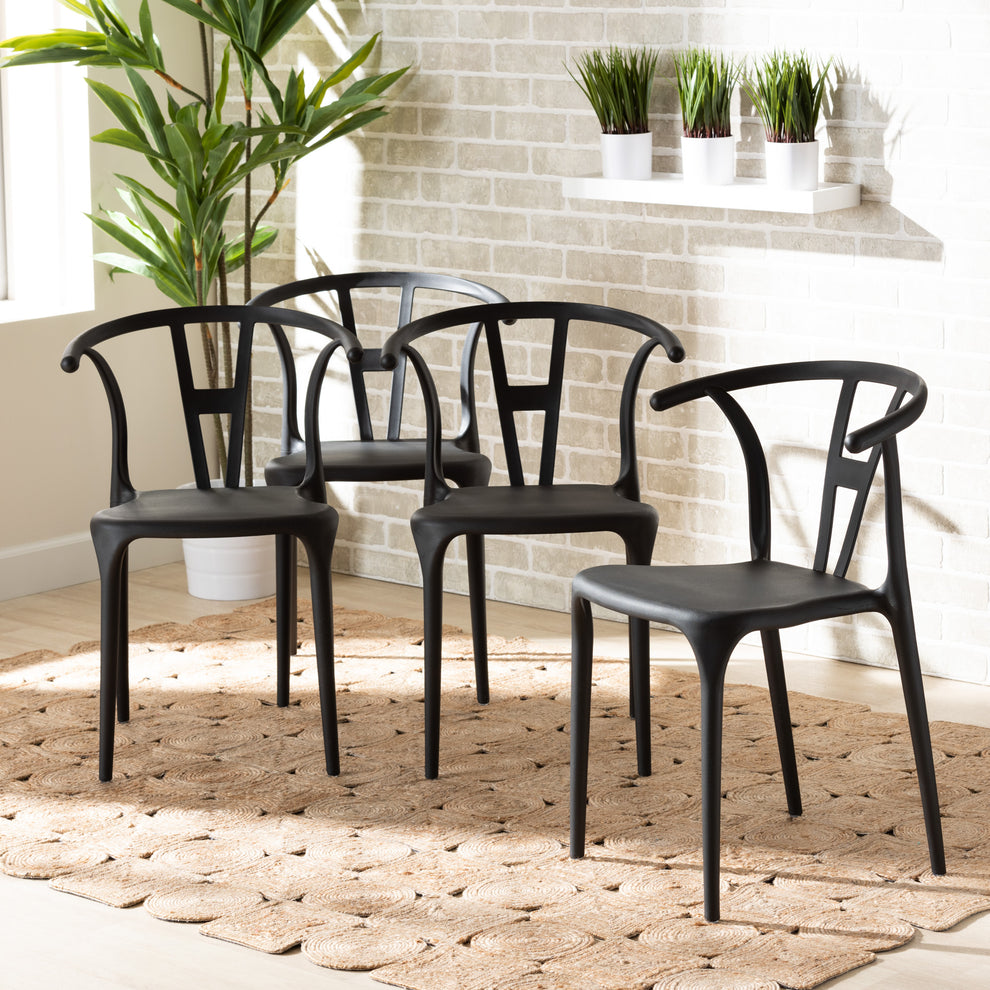 Baxton Studio Warner Modern And Contemporary Beige Plastic 4-Piece Dining Chair Set | Dining Chairs | Modishstore - 7