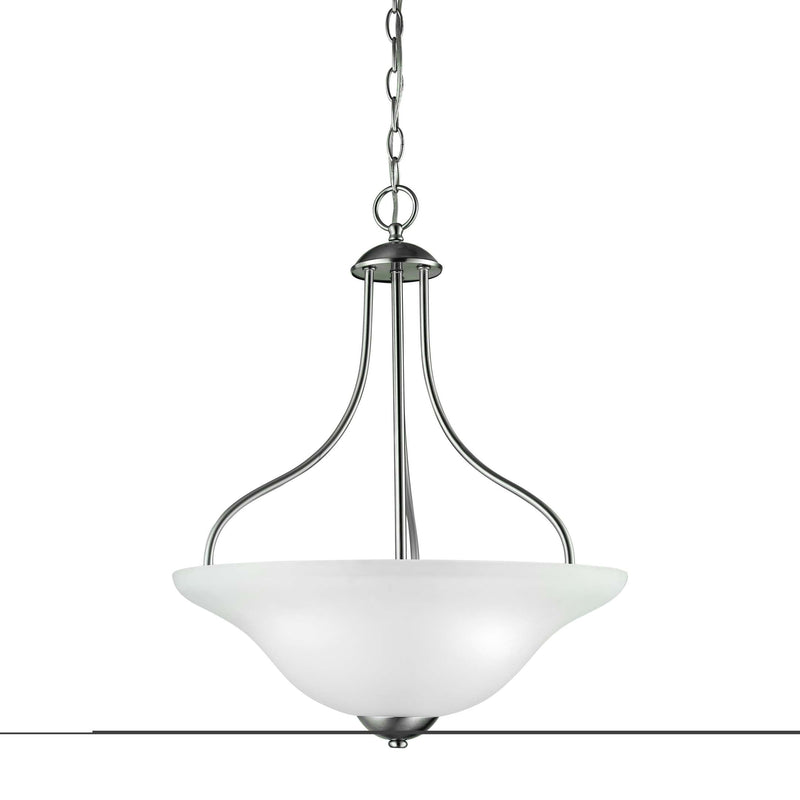 Conway 3-Light Pendant in Brushed Nickel with White Glass | Pendant Lamps | Modishstore