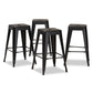 Baxton Studio Horton Modern And Contemporary Industrial Black Finished Metal 4-Piece Stackable Counter Stool Set | Counter Stools | Modishstore - 2