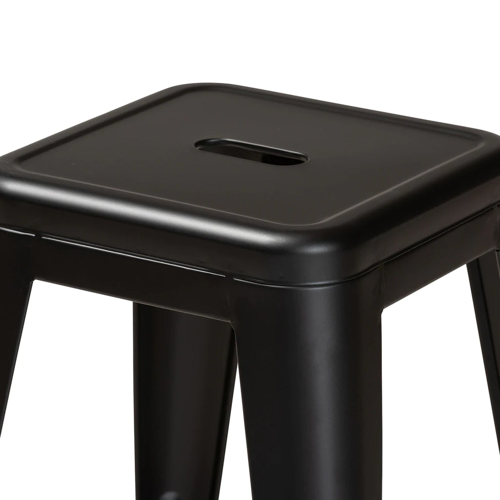 Baxton Studio Horton Modern And Contemporary Industrial Black Finished Metal 4-Piece Stackable Counter Stool Set | Counter Stools | Modishstore - 4