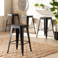 Baxton Studio Horton Modern And Contemporary Industrial Black Finished Metal 4-Piece Stackable Counter Stool Set | Counter Stools | Modishstore