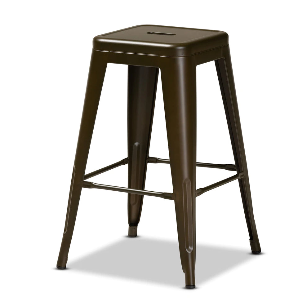 Baxton Studio Horton Modern And Contemporary Industrial Black Finished Metal 4-Piece Stackable Counter Stool Set | Counter Stools | Modishstore - 8