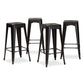 Baxton Studio Horton Modern And Contemporary Industrial Black Finished Metal 4-Piece Stackable Bar Stool Set | Bar Stools | Modishstore - 2