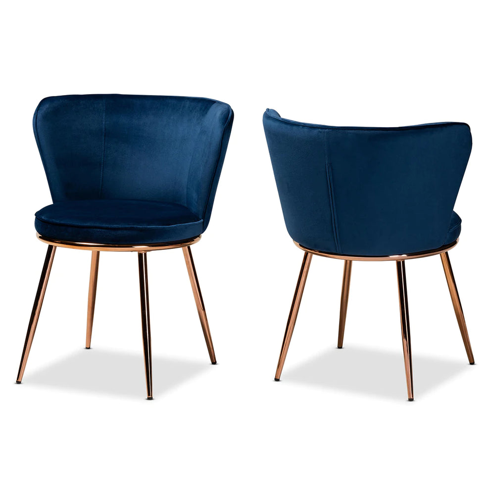 Baxton Studio Farah Metal 2-Piece Dining Chair Set | Dining Chairs | Modishstore - 8