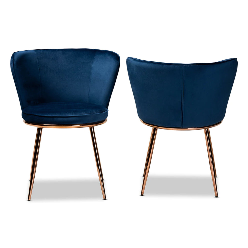 Baxton Studio Farah Metal 2-Piece Dining Chair Set | Dining Chairs | Modishstore - 9