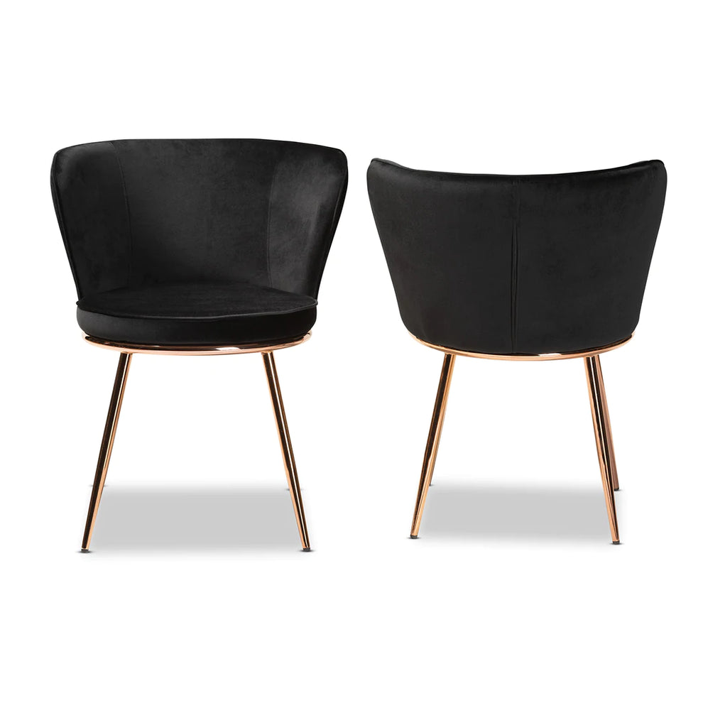 Baxton Studio Farah Metal 2-Piece Dining Chair Set | Dining Chairs | Modishstore - 2