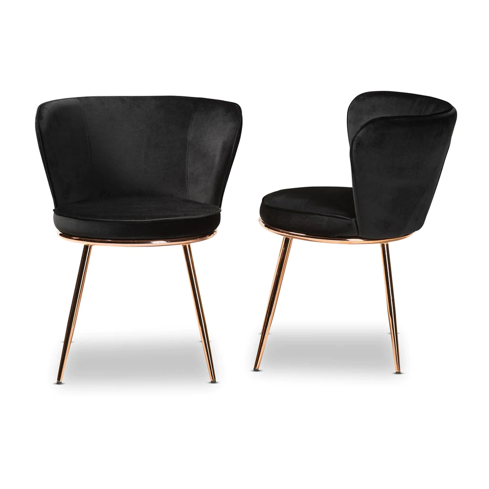 Baxton Studio Farah Metal 2-Piece Dining Chair Set | Dining Chairs | Modishstore - 4