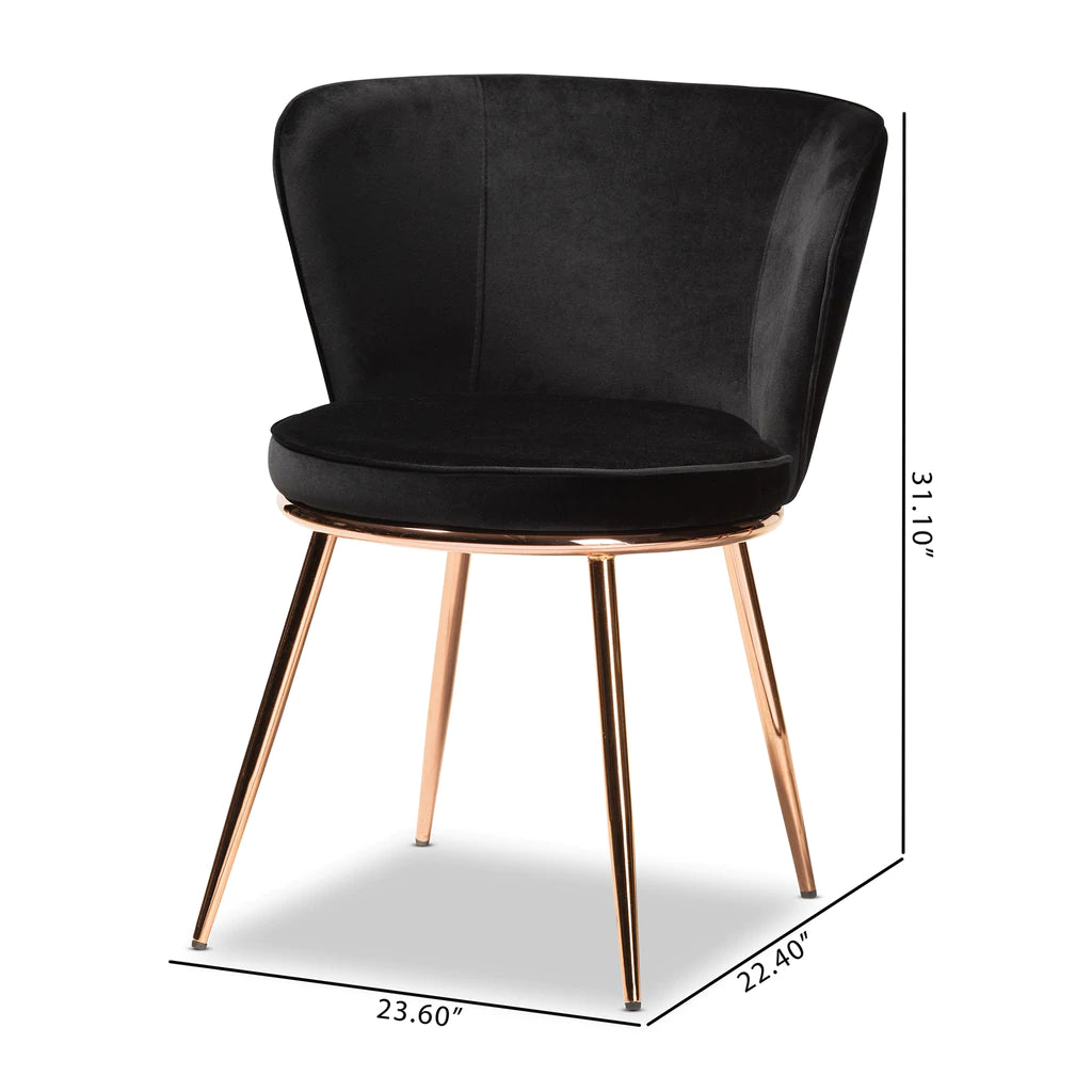 Baxton Studio Farah Metal 2-Piece Dining Chair Set | Dining Chairs | Modishstore - 6