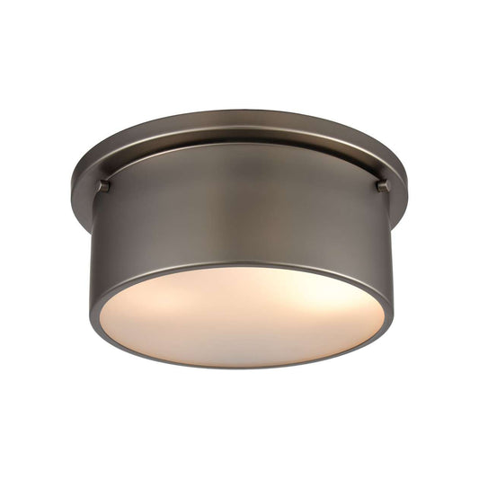 2-Light Flush Mount in Black Nickel with Frosted Glass ELK Lighting | Ceiling Lamps | Modishstore