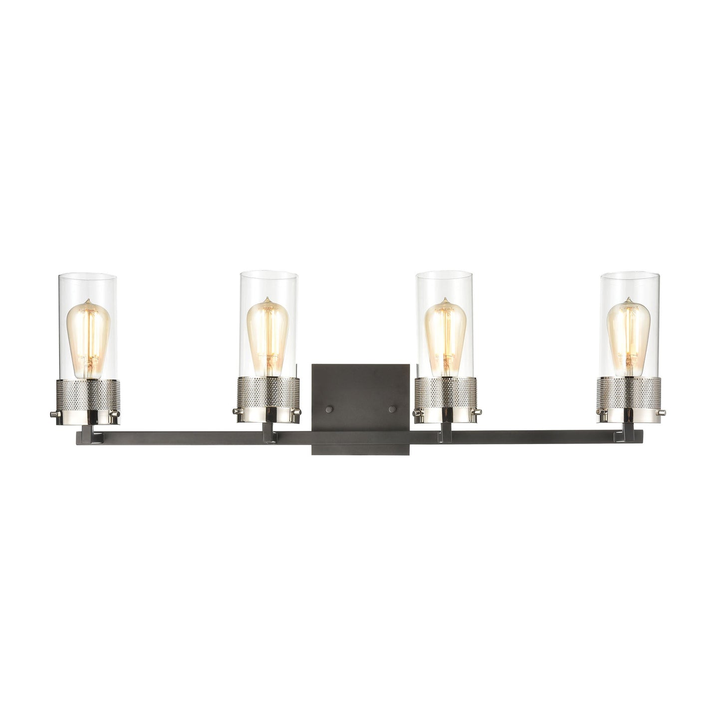 Bergenline 4-Light Vanity Light in Matte Black with Clear Glass ELK Lighting | Vanity Light | Modishstore