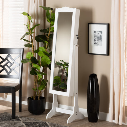 Baxton Studio Madigan Modern And Contemporary Black Finished Wood Jewelry Armoire With Mirror | Armoires & Wardrobes | Modishstore - 7