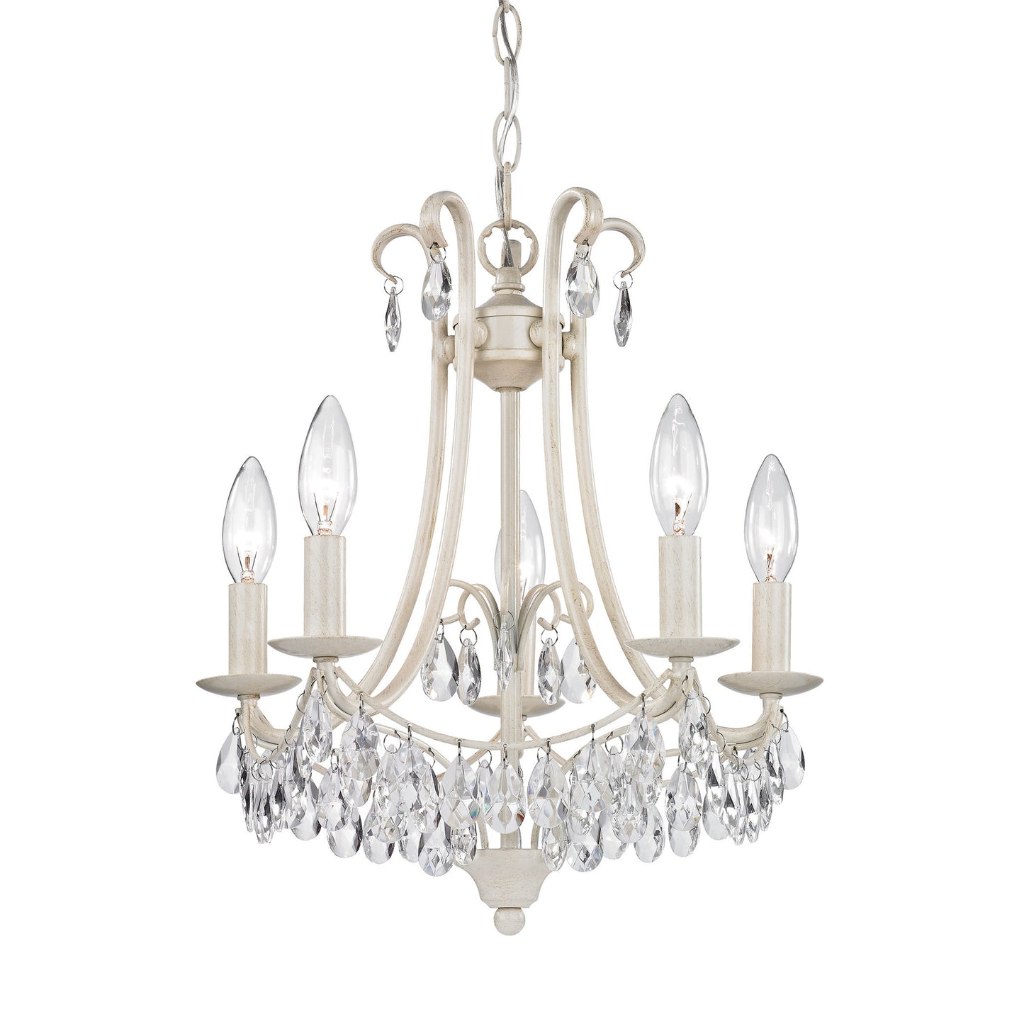 Sterling Industries Mini Chandelier In Antique Cream And Clear | Modishstore | Chandeliers