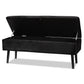 Baxton Studio Caine Modern And Contemporary Black Velvet Fabric Upholstered And Dark Brown Finished Wood Storage Bench | Benches | Modishstore - 3
