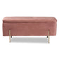Baxton Studio Rockwell Contemporary Glam And Luxe Blush Pink Velvet Fabric Upholstered And Gold Finished Metal Storage Bench | Benches | Modishstore - 4